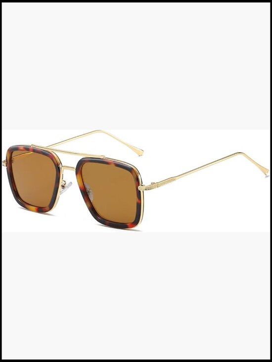 Polarized Retro Square Sunglasses with Alloy Frame UV400 Protection main image 7
